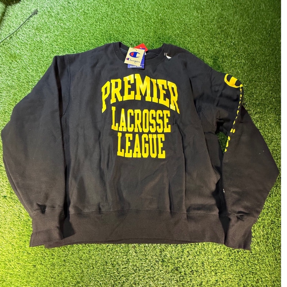 Champion Premier Lacrosse League Black Crewneck Sweatshirt Mens XL